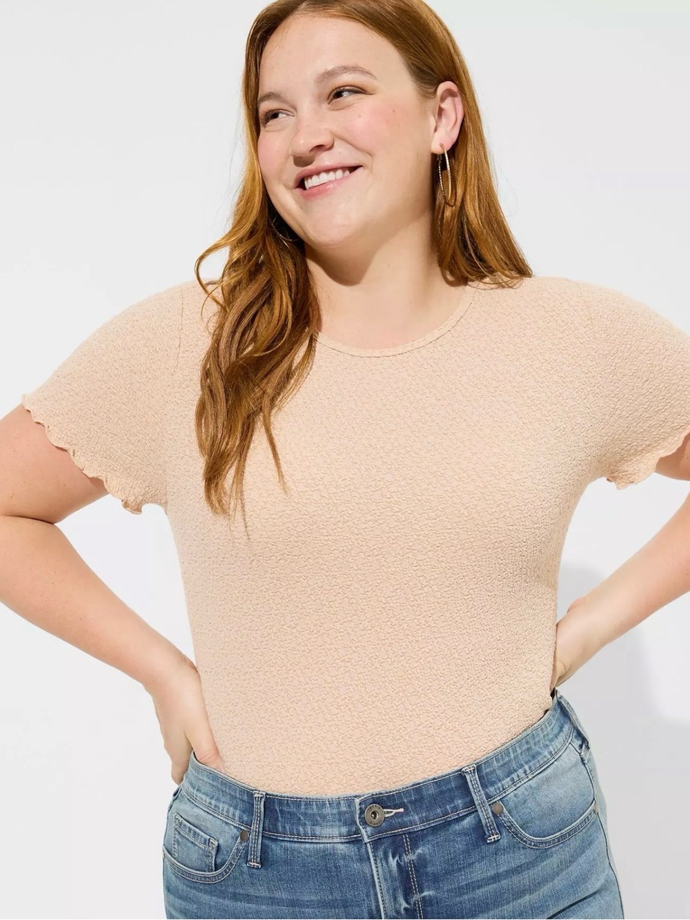 NWT Torrid Textured Crepe Jersey Crew Neck Tee